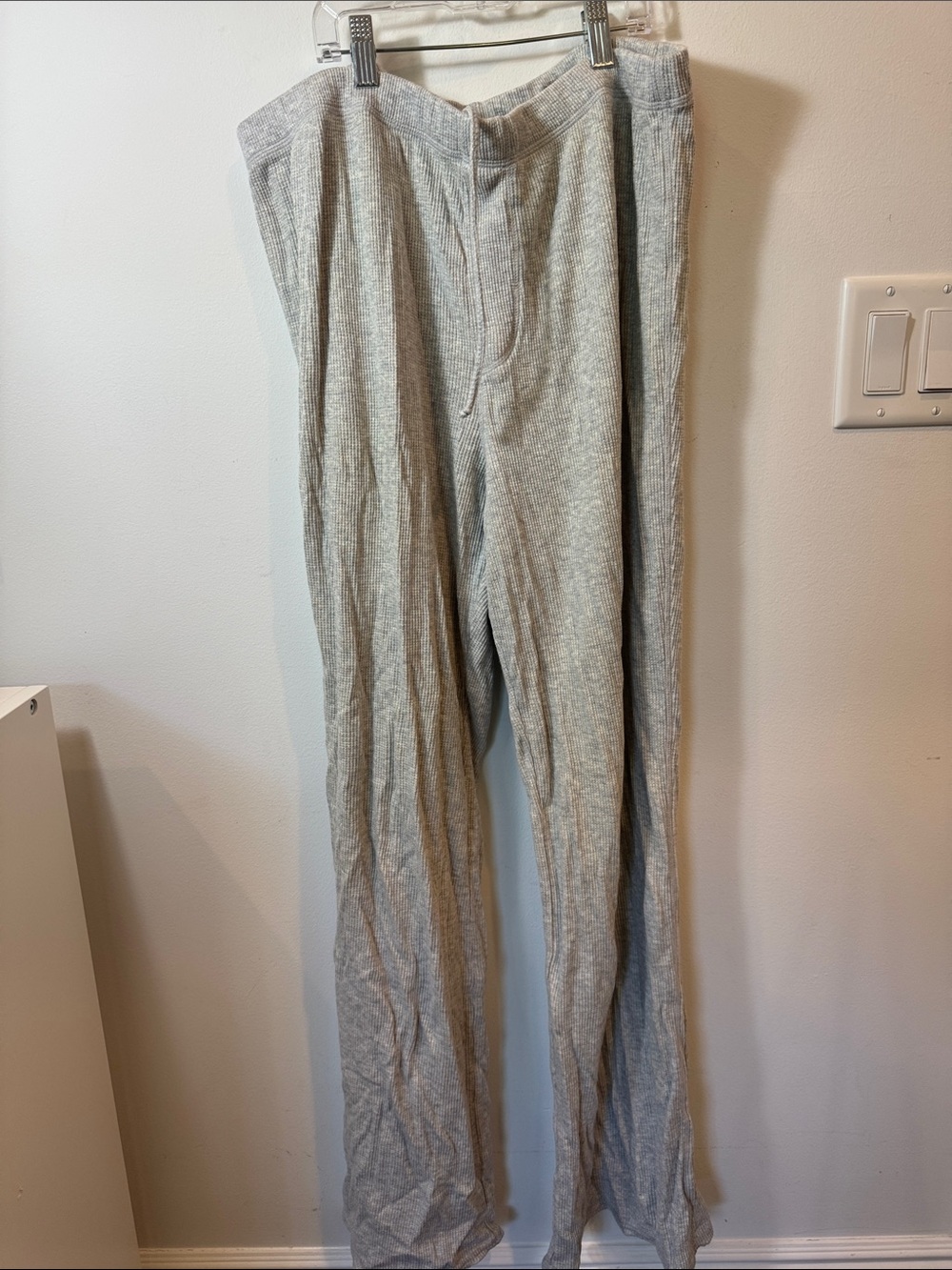 SKIMS Light Gray Ribbed Lounge Pants